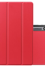 NoXx Hoesje Geschikt voor Samsung Galaxy Tab S9 Hoesje Case Hard Cover Hoes Book Case Met Uitsparing Geschikt voor S Pen - Rood