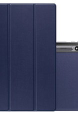 NoXx Hoesje Geschikt voor Samsung Galaxy Tab S9 Plus Hoesje Case Hard Cover Hoes Book Case Met Uitsparing Geschikt voor S Pen - Donkerblauw