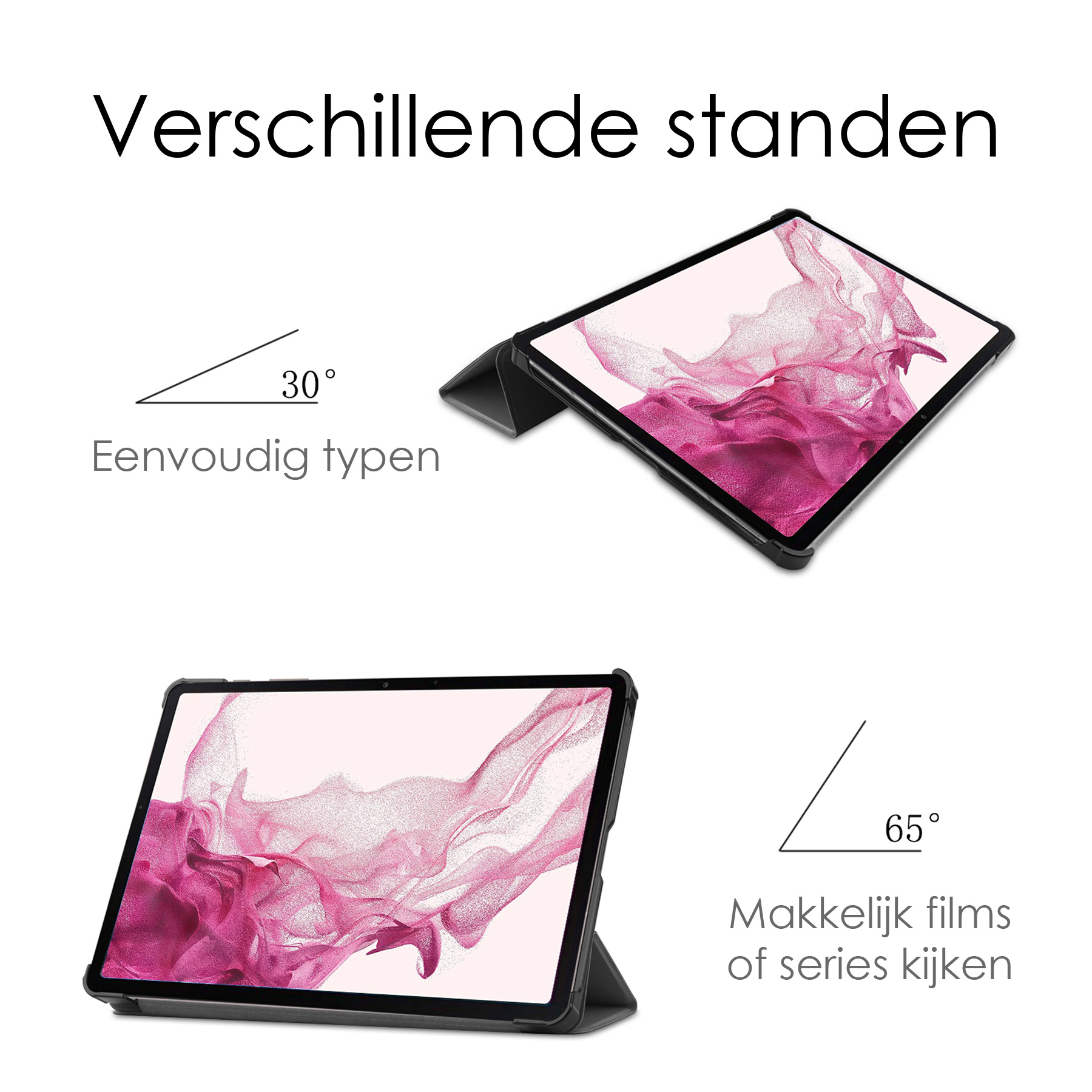 NoXx Hoesje Geschikt voor Samsung Galaxy Tab S9 Plus Hoesje Case Hard Cover Hoes Book Case Met Uitsparing Geschikt voor S Pen - Grijs