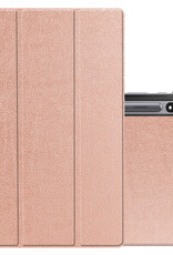 NoXx Hoesje Geschikt voor Samsung Galaxy Tab S9 Plus Hoesje Case Hard Cover Hoes Book Case Met Uitsparing Geschikt voor S Pen - Rosé goud
