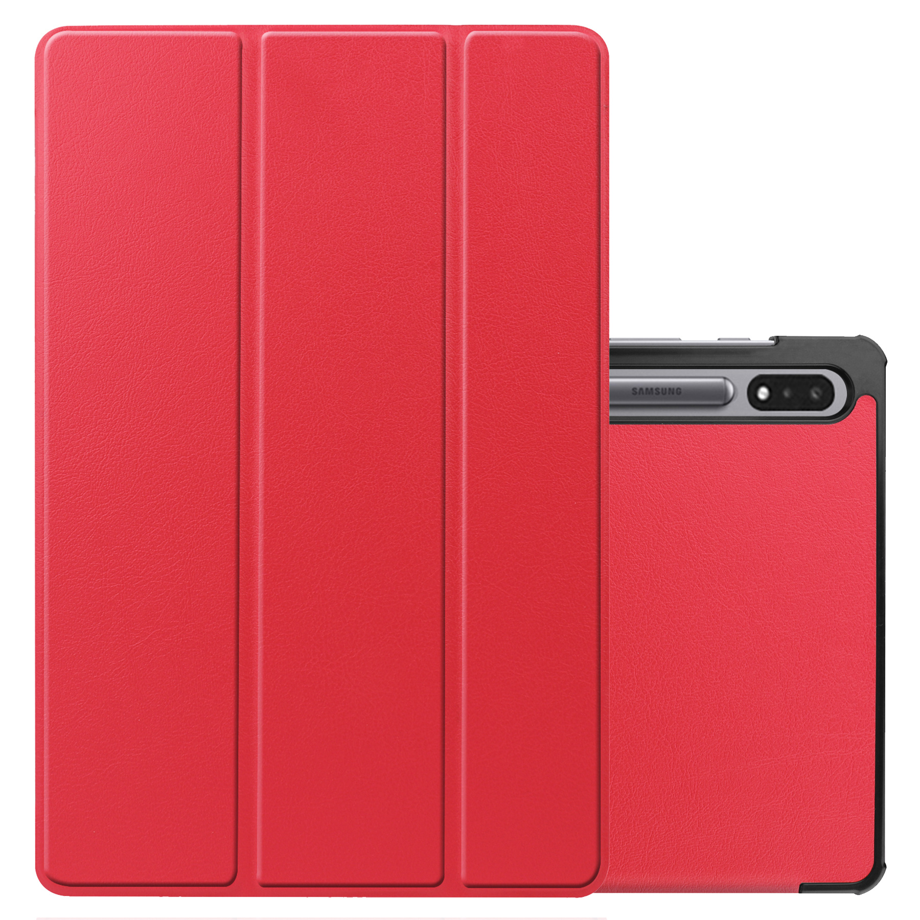 NoXx Hoesje Geschikt voor Samsung Galaxy Tab S9 Plus Hoesje Case Hard Cover Hoes Book Case Met Uitsparing Geschikt voor S Pen - Rood