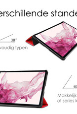 NoXx Hoesje Geschikt voor Samsung Galaxy Tab S9 Plus Hoesje Case Hard Cover Hoes Book Case Met Uitsparing Geschikt voor S Pen - Rood