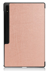NoXx Hoesje Geschikt voor Samsung Galaxy Tab S9 Ultra Hoesje Case Hard Cover Hoes Book Case Met Uitsparing Geschikt voor S Pen - Rosé goud