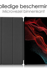 NoXx Hoesje Geschikt voor Samsung Galaxy Tab S9 Ultra Hoesje Case Hard Cover Hoes Book Case Met Uitsparing Geschikt voor S Pen - Zwart