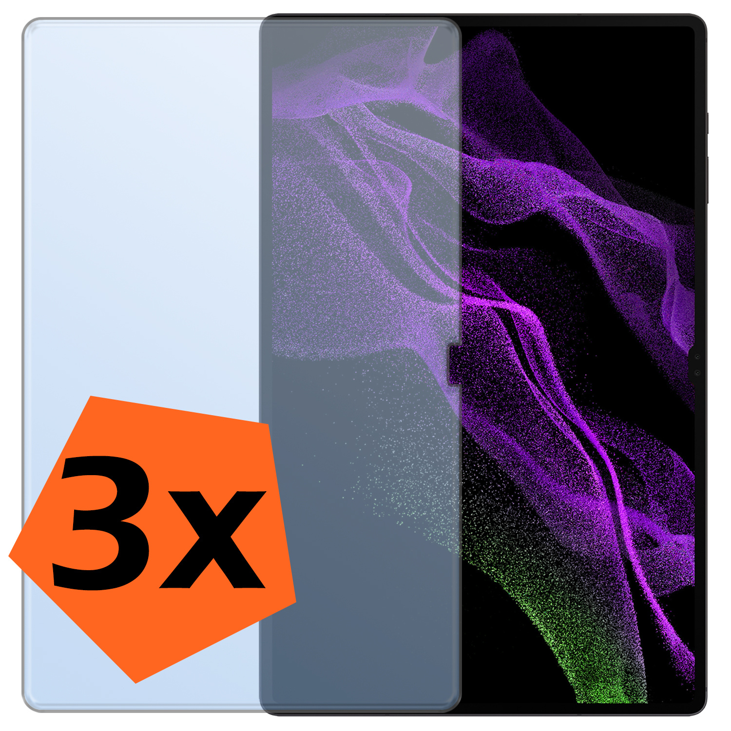 Nomfy Screenprotector Geschikt voor Samsung Galaxy Tab S9 Ultra Screenprotector Bescherm Glas - Screen Protector Geschikt voor Samsung Tab S9 Ultra Screenprotector Tempered Glass - 3 PACK