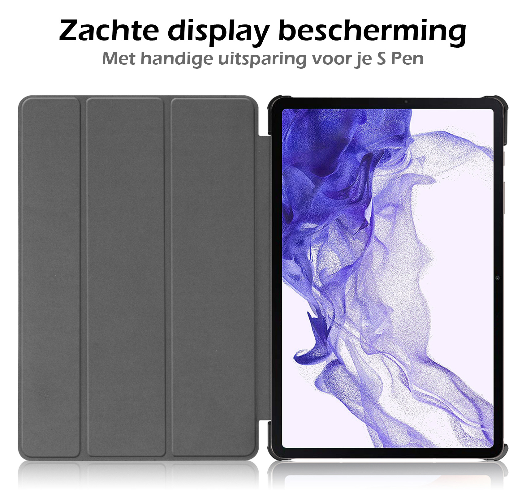 Nomfy Hoes Geschikt voor Samsung Galaxy Tab S9 Hoes Tri-fold Tablet Hoesje Case Met Uitsparing Geschikt voor S Pen - Hoesje Geschikt voor Samsung Tab S9 Hoesje Hardcover Bookcase - Rood