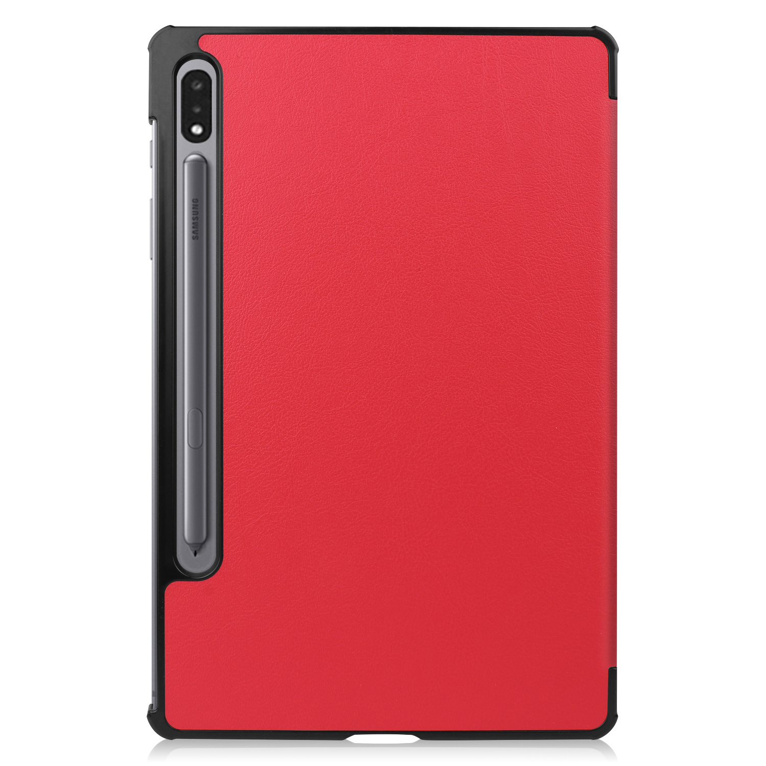 Nomfy Hoes Geschikt voor Samsung Galaxy Tab S9 Plus Hoes Tri-fold Tablet Hoesje Case Met Uitsparing Geschikt voor S Pen - Hoesje Geschikt voor Samsung Tab S9 Plus Hoesje Hardcover Bookcase - Rood