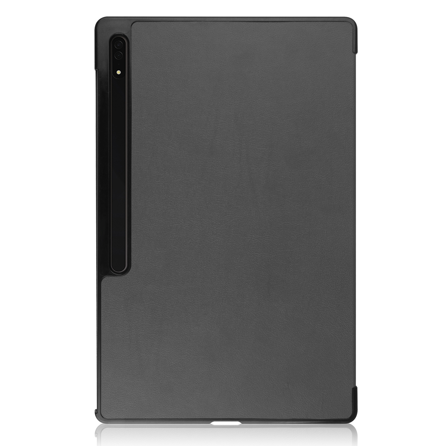 Nomfy Hoes Geschikt voor Samsung Galaxy Tab S9 Ultra Hoes Tri-fold Tablet Hoesje Case Met Uitsparing Geschikt voor S Pen - Hoesje Geschikt voor Samsung Tab S9 Ultra Hoesje Hardcover Bookcase - Grijs