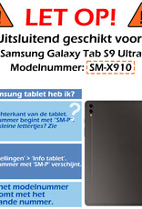 Nomfy Hoes Geschikt voor Samsung Galaxy Tab S9 Ultra Hoes Tri-fold Tablet Hoesje Case Met Uitsparing Geschikt voor S Pen - Hoesje Geschikt voor Samsung Tab S9 Ultra Hoesje Hardcover Bookcase - Grijs