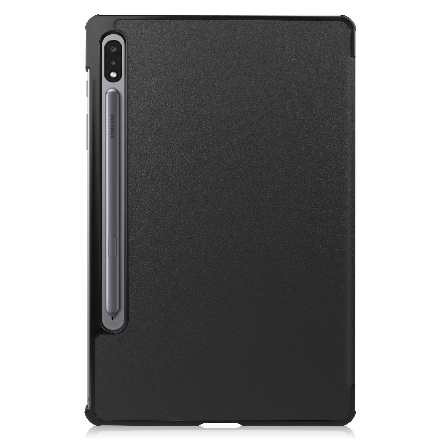 BASEY. Samsung Galaxy Tab S9 Hoes Bookcase Met S Pen Uitsparing Met Screenprotector - Samsung Tab S9 Hoesje Book Case Cover - 11 inch  - Zwart