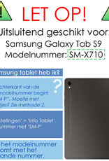 NoXx Samsung Galaxy Tab S9 Hoesje Case Hard Cover Met S Pen Uitsparing Hoes Bookcase Met Screenprotector - Zwart