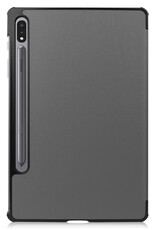 NoXx Samsung Galaxy Tab S9 Plus Hoesje Case Hard Cover Met S Pen Uitsparing Hoes Bookcase Met Screenprotector - Grijs