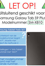 NoXx Samsung Galaxy Tab S9 Plus Hoesje Case Hard Cover Met S Pen Uitsparing Hoes Bookcase Met Screenprotector - Rosé Goud