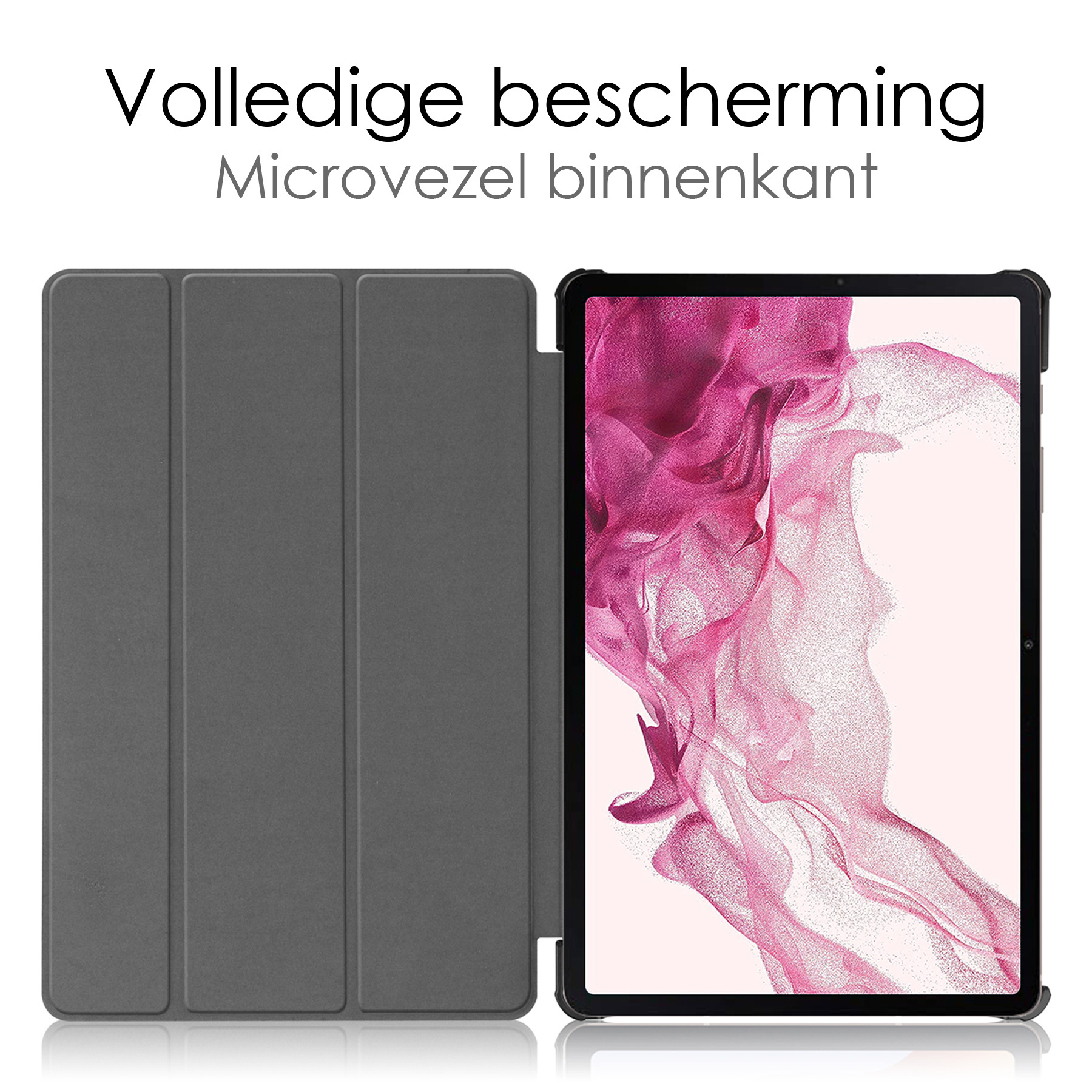 NoXx Samsung Galaxy Tab S9 Plus Hoesje Case Hard Cover Met S Pen Uitsparing Hoes Bookcase Met Screenprotector - Rosé Goud