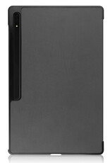 NoXx Samsung Galaxy Tab S9 Ultra Hoesje Case Hard Cover Met S Pen Uitsparing Hoes Bookcase Met Screenprotector - Grijs