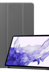 Nomfy Samsung Galaxy Tab S9 Hoesje Case Met Uitsparing Voor S Pen Met Screenprotector - Samsung Tab S9 Hoes Cover  - Grijs