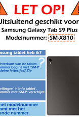 Nomfy Samsung Galaxy Tab S9 Plus Hoesje Case Met Uitsparing Voor S Pen Met Screenprotector - Samsung Tab S9 Plus Hoes Cover  - Donker Blauw