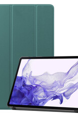 Nomfy Samsung Galaxy Tab S9 Plus Hoesje Case Met Uitsparing Voor S Pen Met Screenprotector - Samsung Tab S9 Plus Hoes Cover  - Donker Groen