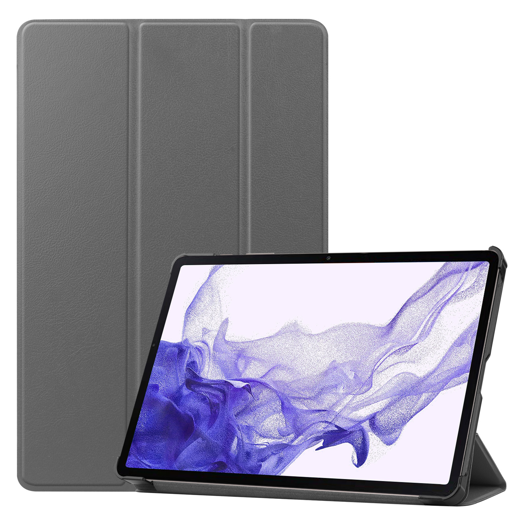 Nomfy Samsung Galaxy Tab S9 Plus Hoesje Case Met Uitsparing Voor S Pen Met Screenprotector - Samsung Tab S9 Plus Hoes Cover  - Grijs