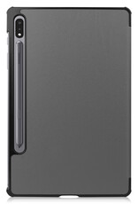 Nomfy Samsung Galaxy Tab S9 Plus Hoesje Case Met Uitsparing Voor S Pen Met Screenprotector - Samsung Tab S9 Plus Hoes Cover  - Grijs