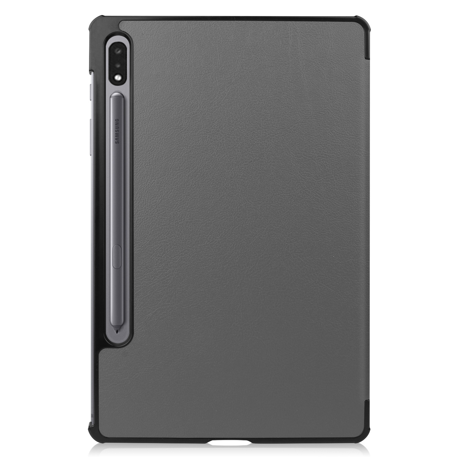 Nomfy Samsung Galaxy Tab S9 Plus Hoesje Case Met Uitsparing Voor S Pen Met Screenprotector - Samsung Tab S9 Plus Hoes Cover  - Grijs
