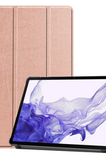 Nomfy Samsung Galaxy Tab S9 Plus Hoesje Case Met Uitsparing Voor S Pen Met Screenprotector - Samsung Tab S9 Plus Hoes Cover  - Rosé Goud