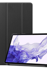 Nomfy Samsung Galaxy Tab S9 Plus Hoesje Case Met Uitsparing Voor S Pen Met Screenprotector - Samsung Tab S9 Plus Hoes Cover  - Zwart