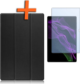 Nomfy Nomfy Samsung Galaxy Tab S9 Ultra Hoesje Met Uitsparing S Pen Met Screenprotector - Zwart