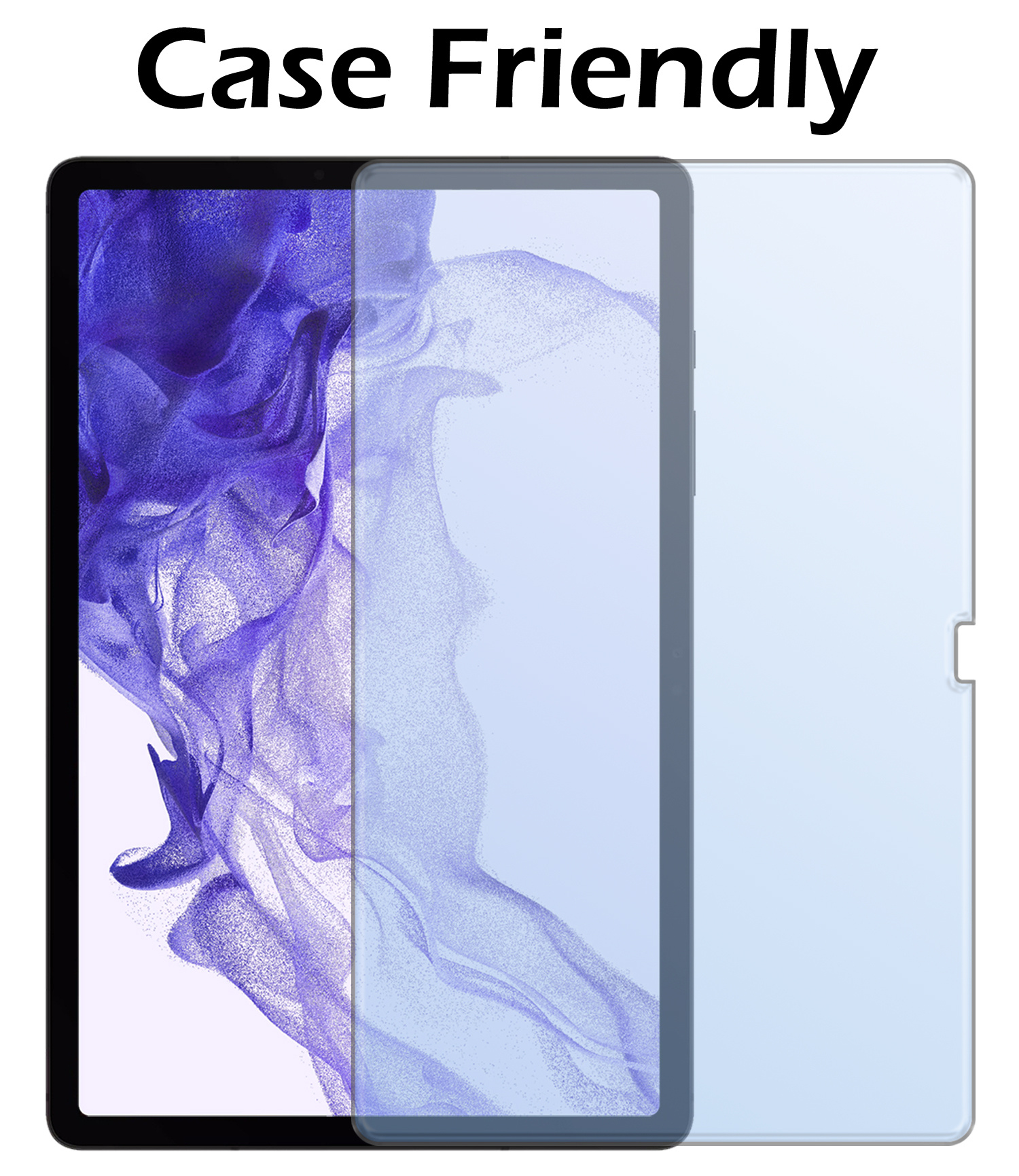 Nomfy Samsung Galaxy Tab S9 Plus Hoesje Case Met Uitsparing Voor S Pen Met Screenprotector - Samsung Tab S9 Plus Hoes Cover  - Zwart