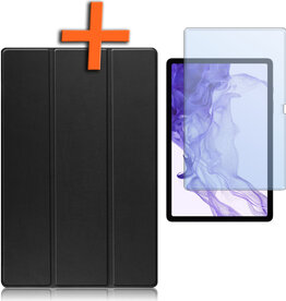 Nomfy Nomfy Samsung Galaxy Tab S9 Plus Hoesje Met Uitsparing S Pen Met Screenprotector - Zwart