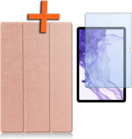 Nomfy Nomfy Samsung Galaxy Tab S9 Plus Hoesje Met Uitsparing S Pen Met Screenprotector - Rose Goud