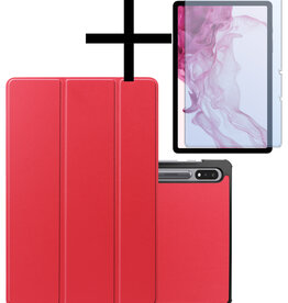 NoXx NoXx Samsung Galaxy Tab S9 Hoesje Met Uitsparing S Pen Met Screenprotector - Rood