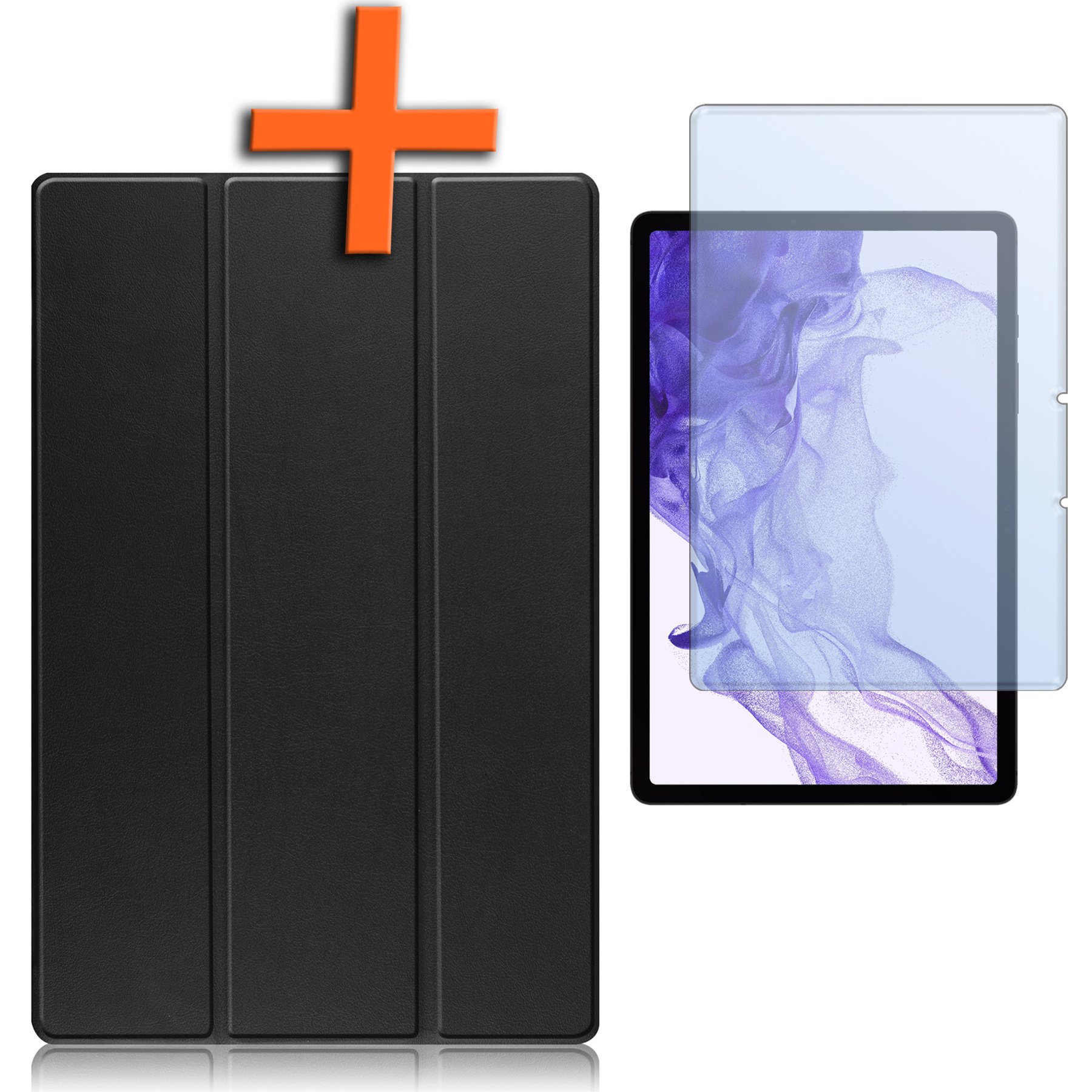 Nomfy Samsung Galaxy Tab S9 Hoesje Case Met Uitsparing Voor S Pen Met Screenprotector - Samsung Tab S9 Hoes Cover  - Zwart