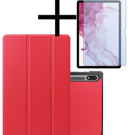 NoXx NoXx Samsung Galaxy Tab S9 Plus Hoesje Met Uitsparing S Pen Met Screenprotector - Rood