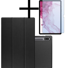 NoXx NoXx Samsung Galaxy Tab S9 Plus Hoesje Met Uitsparing S Pen Met Screenprotector - Zwart