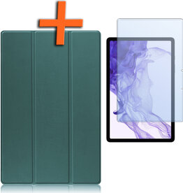 Nomfy Nomfy Samsung Galaxy Tab S9 Hoesje Met Uitsparing S Pen Met Screenprotector - Donkergroen