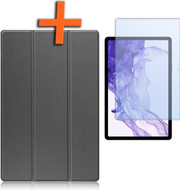 Nomfy Nomfy Samsung Galaxy Tab S9 Hoesje Met Uitsparing S Pen Met Screenprotector - Grijs