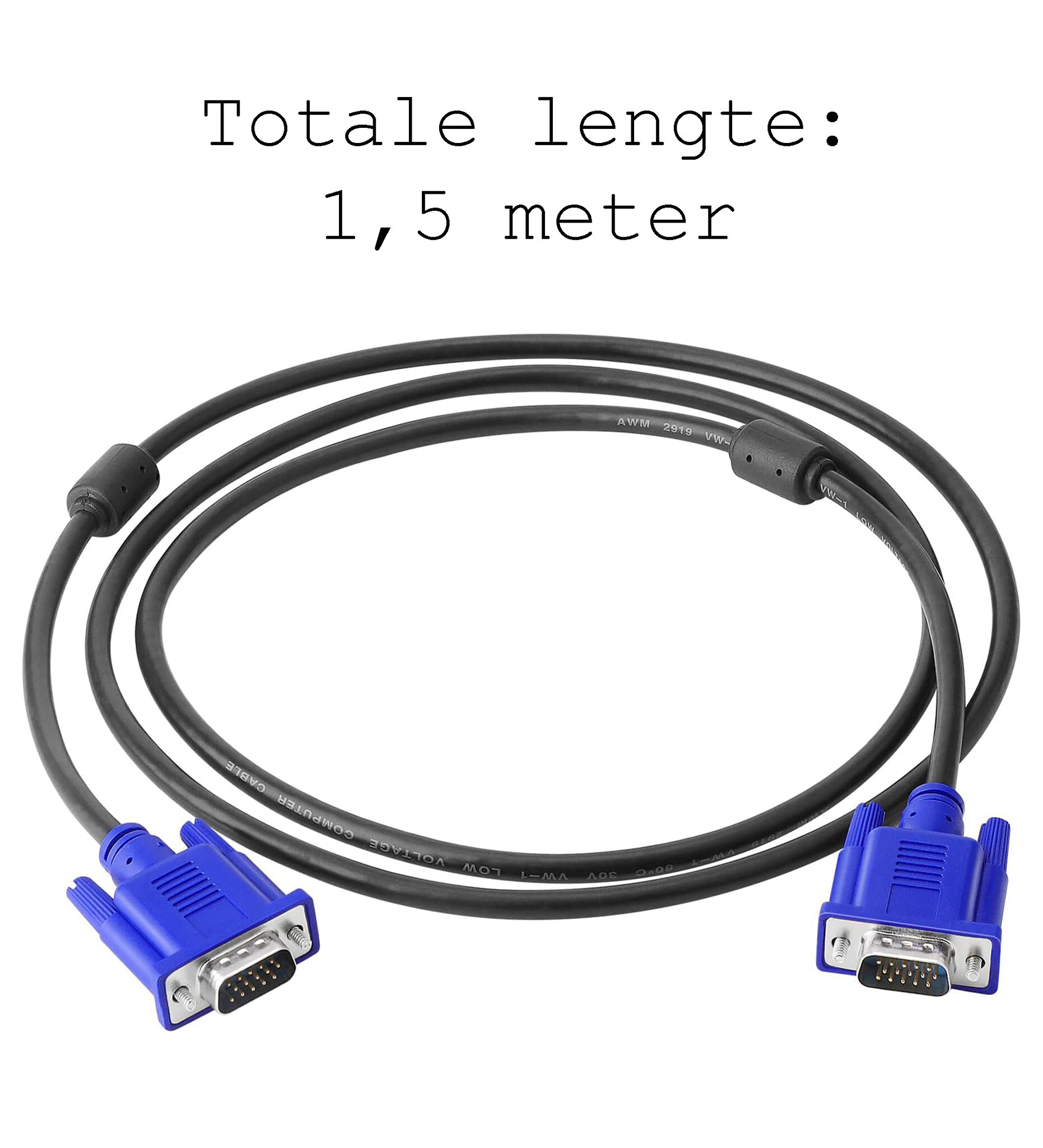 BASEY. VGA naar VGA Kabel 1,5 Meter - VGA naar VGA Kabel Omvormer Converter