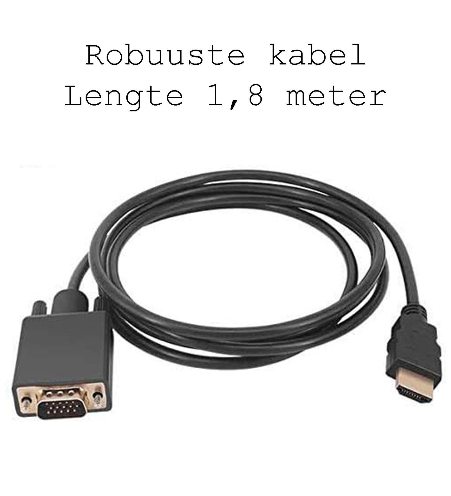 BASEY. HDMI naar VGA Kabel 1,8 Meter - HDMI naar VGA Kabel Omvormer Converter