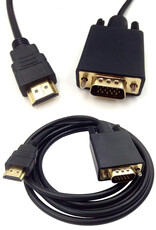 BASEY. HDMI naar VGA Kabel 1,8 Meter - HDMI naar VGA Kabel Omvormer Converter