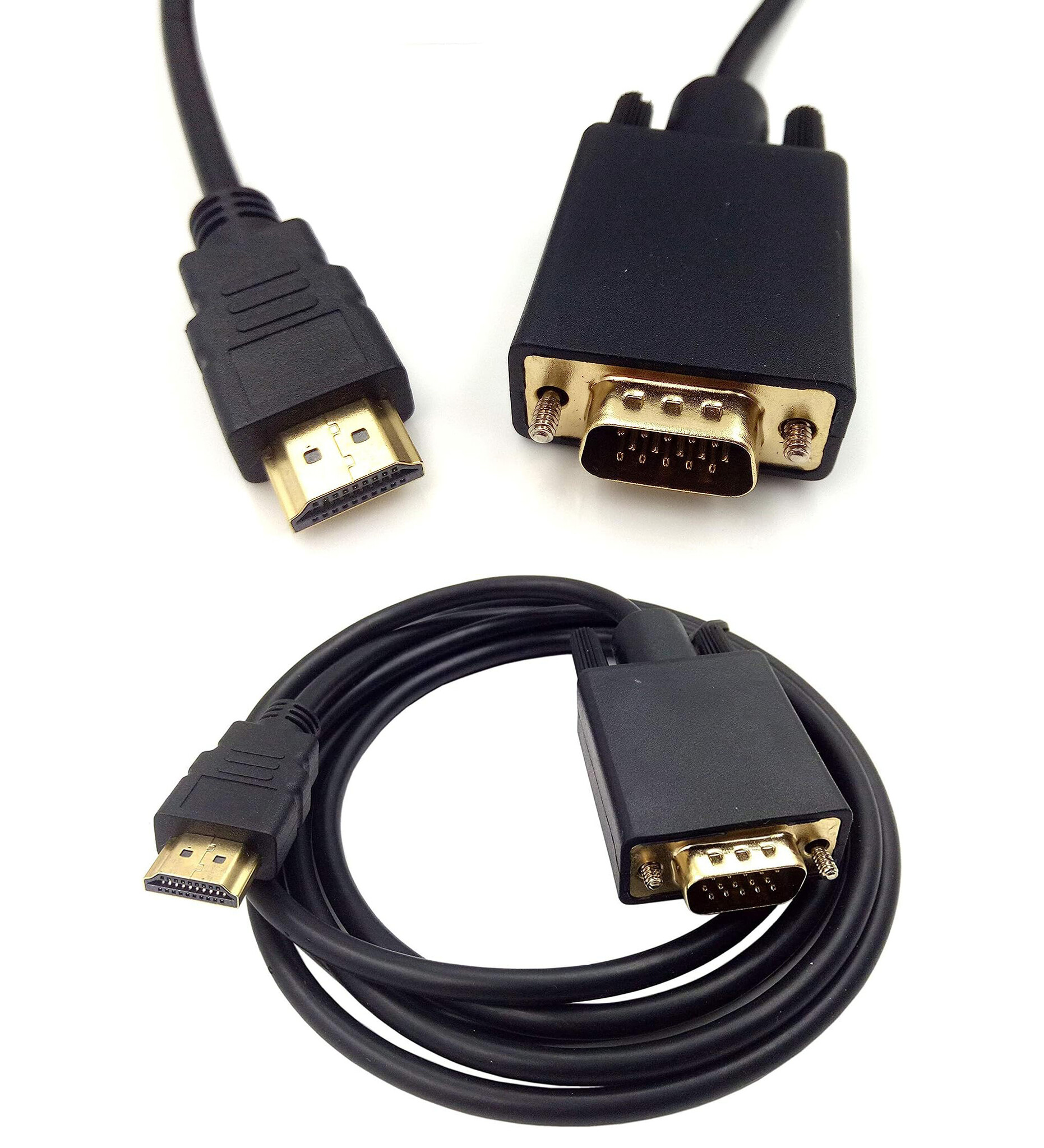 BASEY. HDMI naar VGA Kabel 1,8 Meter - HDMI naar VGA Kabel Omvormer Converter