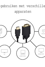 BASEY. HDMI naar VGA Kabel 1,8 Meter - HDMI naar VGA Kabel Omvormer Converter