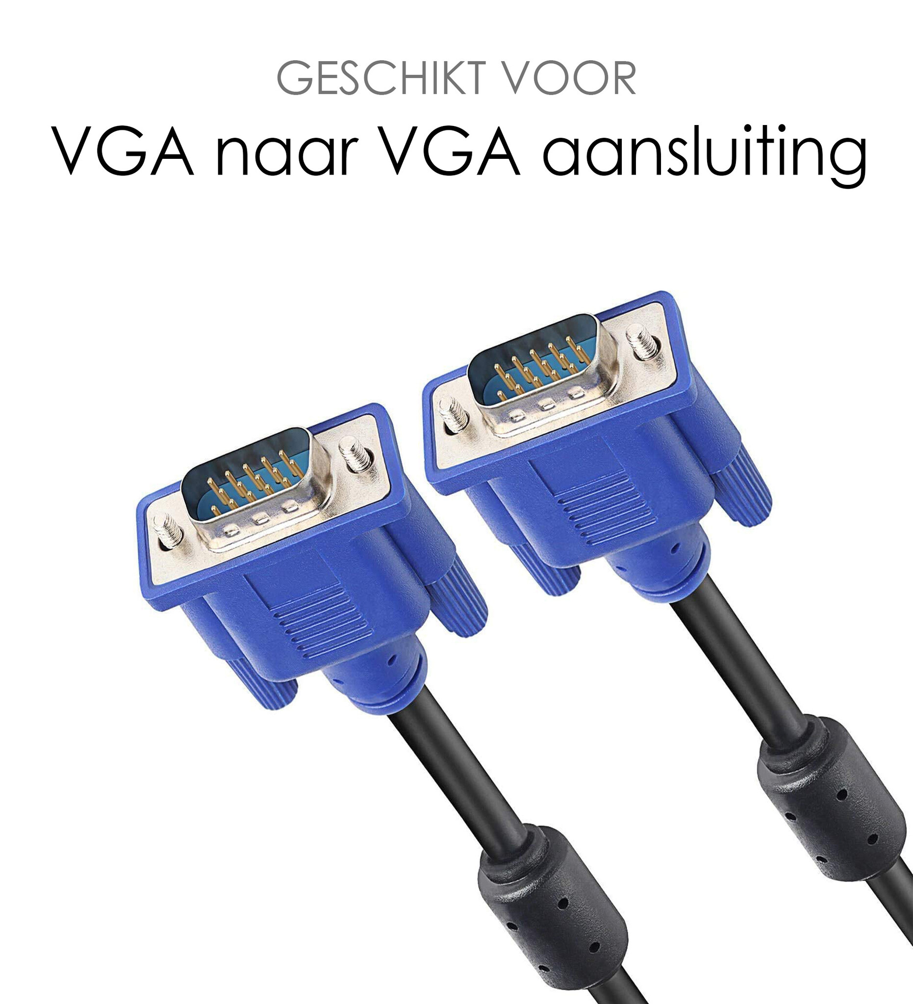 NoXx Hoogwaardige VGA naar VGA Kabel Converter Omvormer - VGA naar VGA Kabel (1,5 Meter) - Blauw