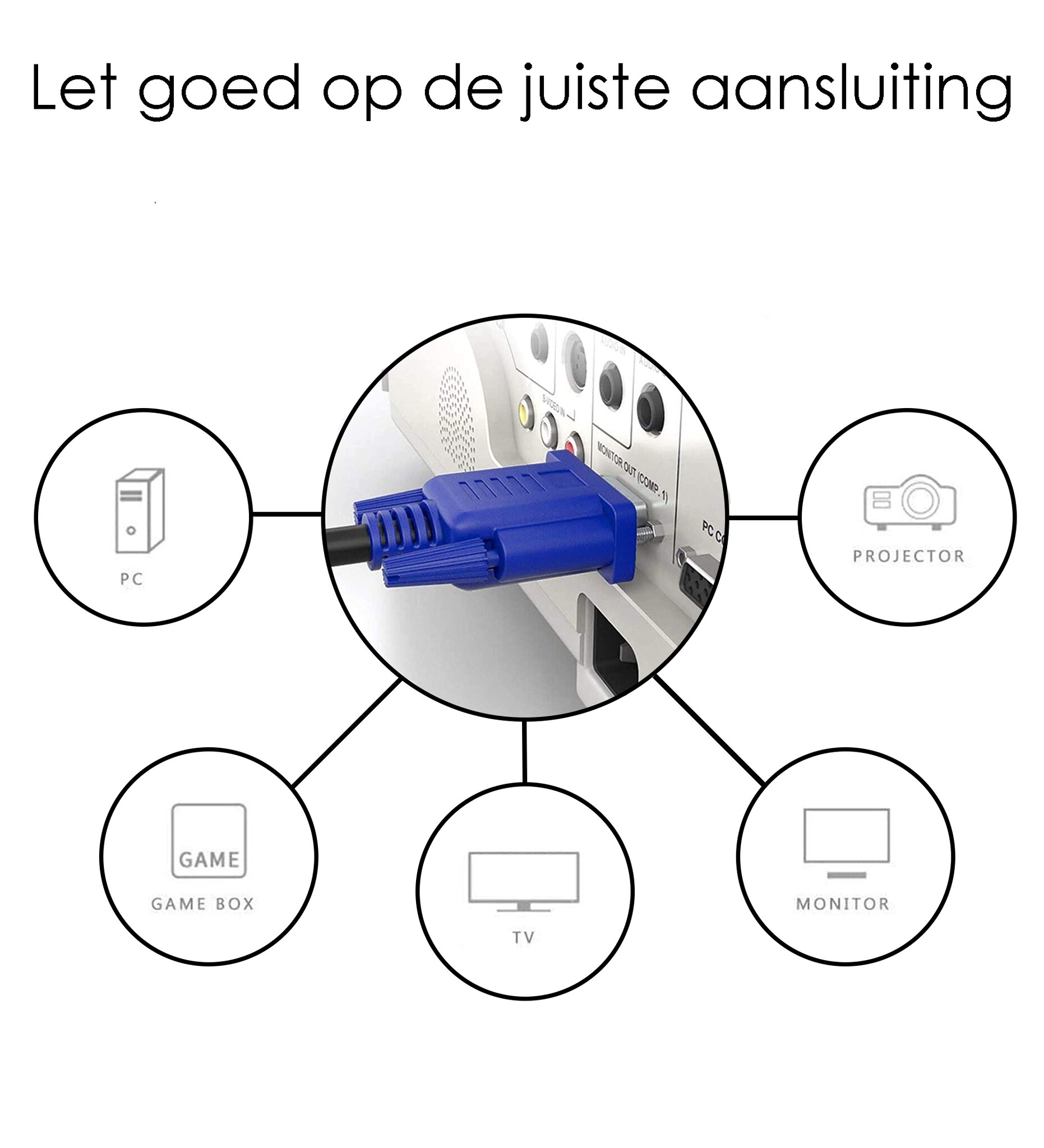 NoXx Hoogwaardige VGA naar VGA Kabel Converter Omvormer - VGA naar VGA Kabel (1,5 Meter) - Blauw