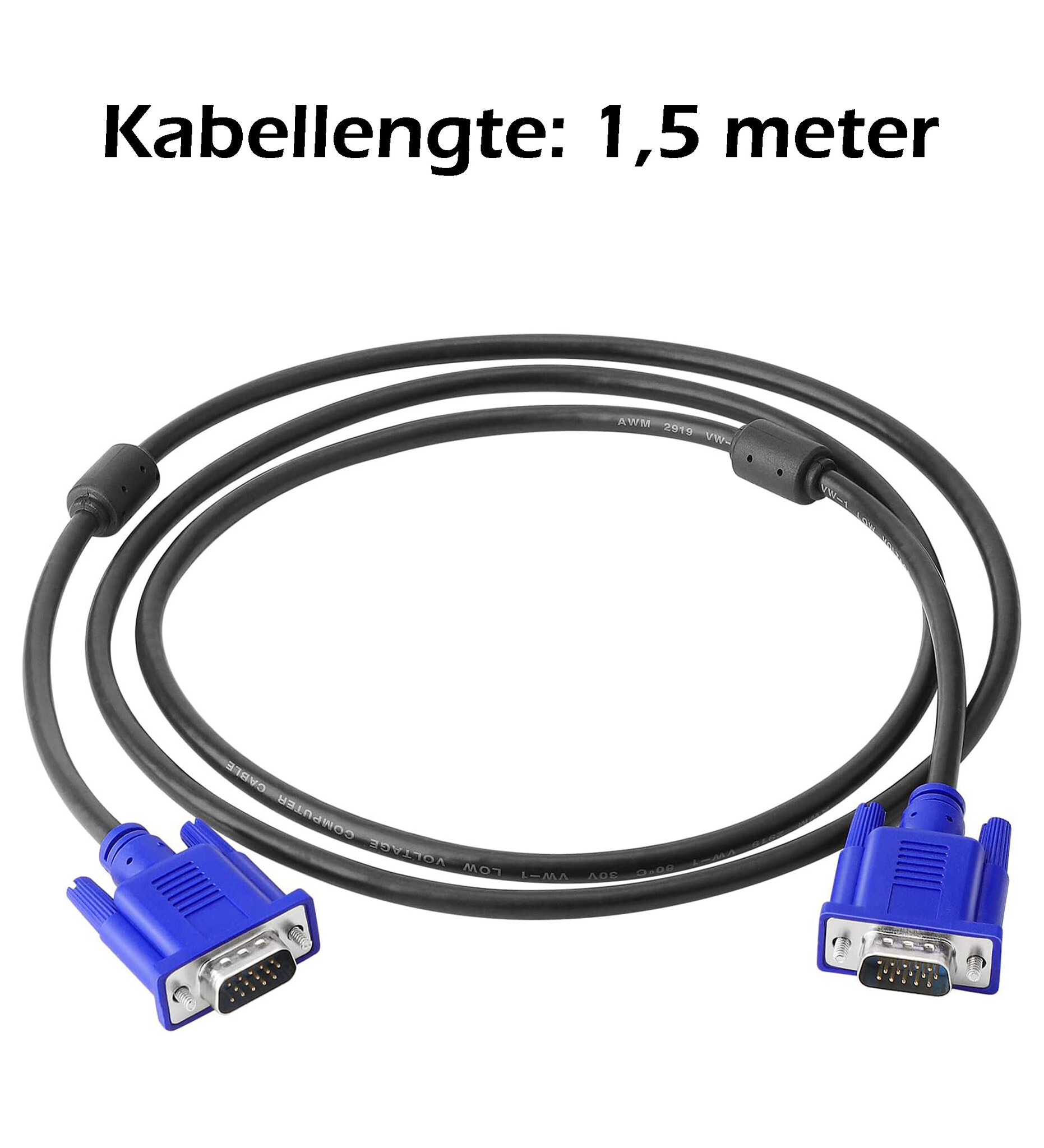 Nomfy VGA naar VGA Adapter Kabel Converter - VGA naar VGA 1080p Kwaliteit - 150 cm - Blauw