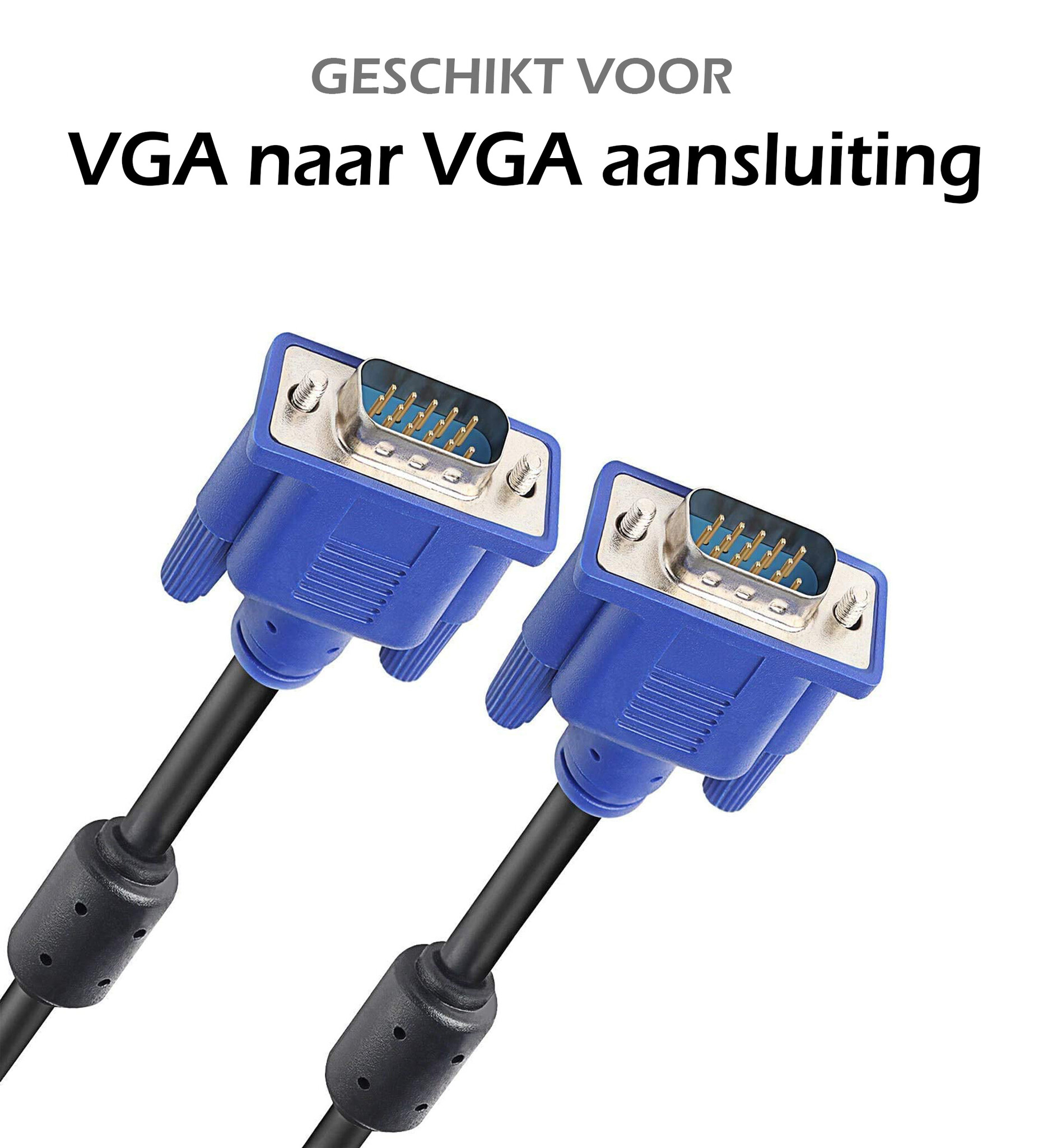 Nomfy VGA naar VGA Adapter Kabel Converter - VGA naar VGA 1080p Kwaliteit - 150 cm - Blauw