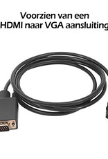 Nomfy HDMI naar VGA Adapter Kabel Converter - HDMI naar VGA 1080p Kwaliteit - 180 cm - Zwart
