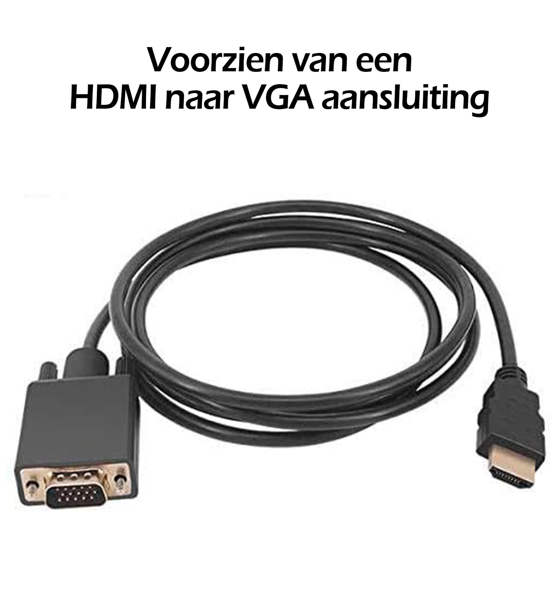 Nomfy HDMI naar VGA Adapter Kabel Converter - HDMI naar VGA 1080p Kwaliteit - 180 cm - Zwart