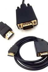 Nomfy HDMI naar VGA Adapter Kabel Converter - HDMI naar VGA 1080p Kwaliteit - 180 cm - Zwart