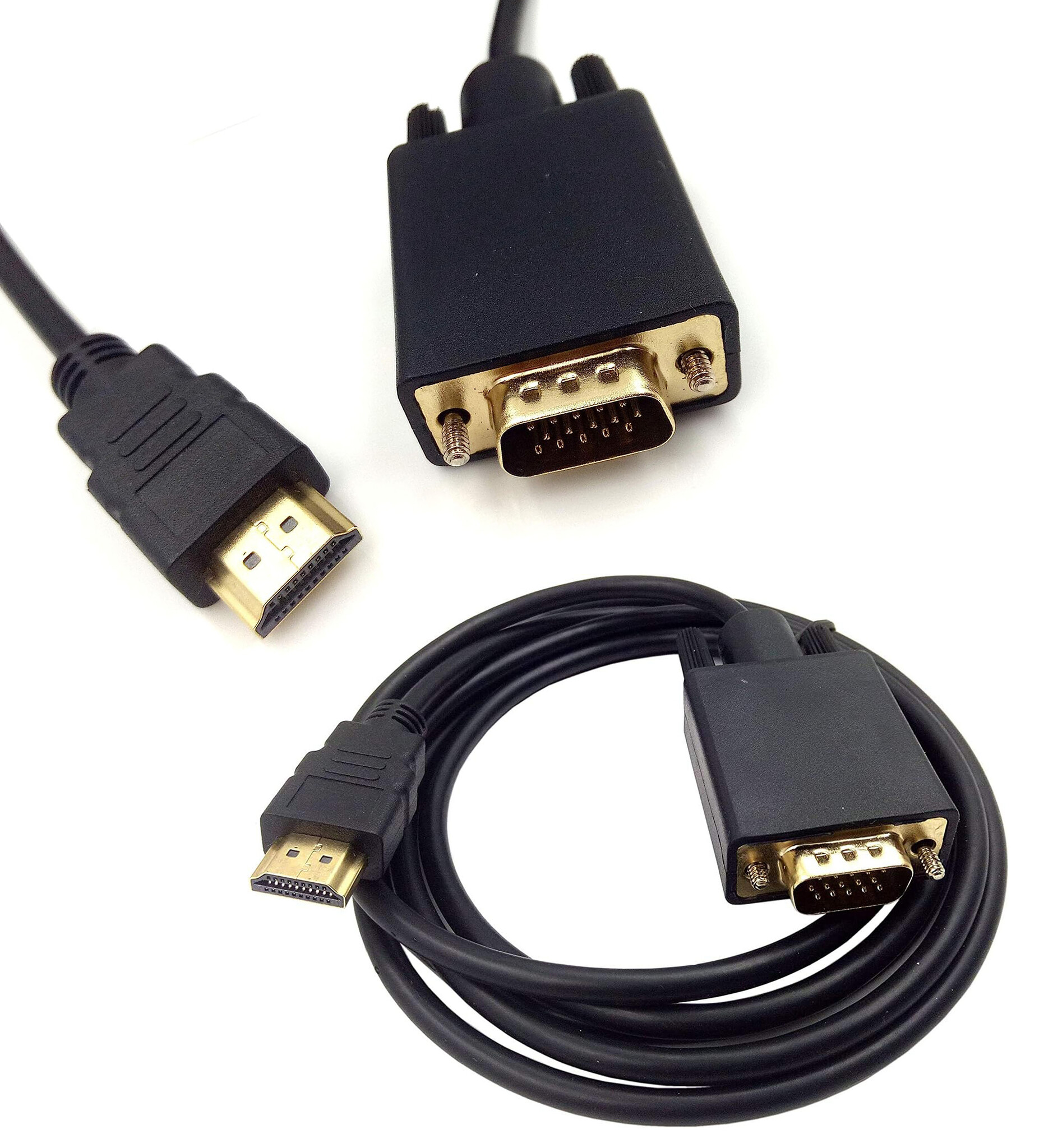 Nomfy HDMI naar VGA Adapter Kabel Converter - HDMI naar VGA 1080p Kwaliteit - 180 cm - Zwart
